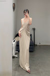 OUDE WAAG knitted slim dresses OW-23SS-DS06 meters gray